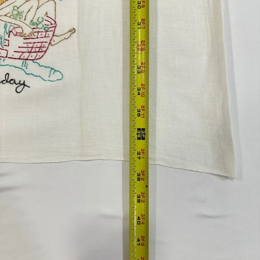 Vintage Days of the Week Tea Towels Hillbilly White Kitsch